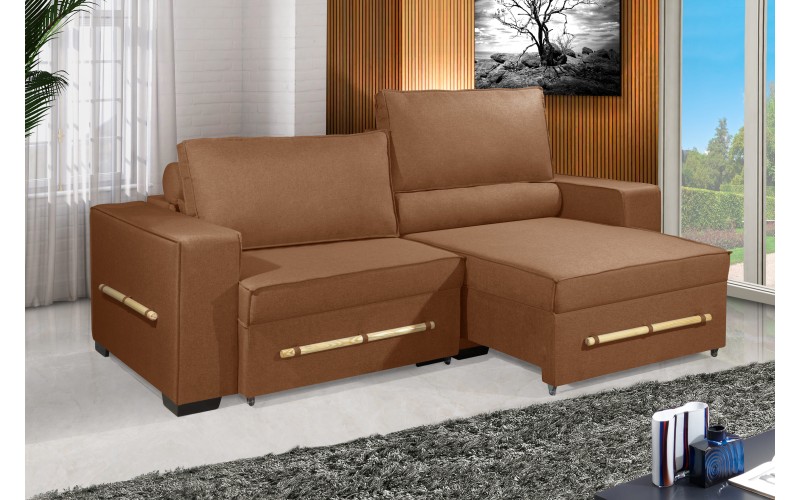 Sofá Retrátil e Reclinável 2.50m ESTILO ESTOFADOS - CHAYENE com SoftGel D33 Linho "Terracota" Sofá Retrátil e Reclinável 2.50m ESTILO ESTOFADOS - CHAYENE com SoftGel D33 Linho "Terracota"