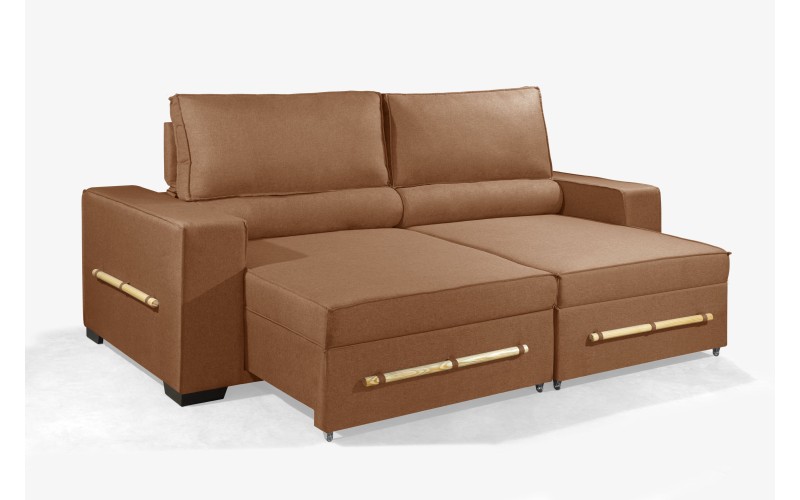 Sofá Retrátil e Reclinável 2.50m ESTILO ESTOFADOS - CHAYENE com SoftGel D33 Linho "Terracota" Sofá Retrátil e Reclinável 2.50m ESTILO ESTOFADOS - CHAYENE com SoftGel D33 Linho "Terracota"