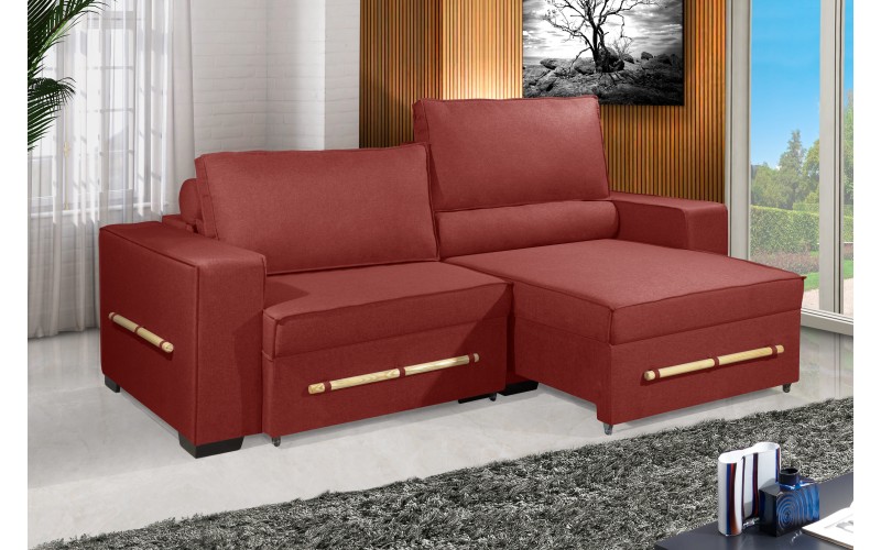 Sofá Retrátil e Reclinável 2.30m ESTILO ESTOFADOS - CHAYENE com SoftGel D33 Linho "Vermelho" Sofá Retrátil e Reclinável 2.30m ESTILO ESTOFADOS - CHAYENE com SoftGel D33 Linho "Vermelho"