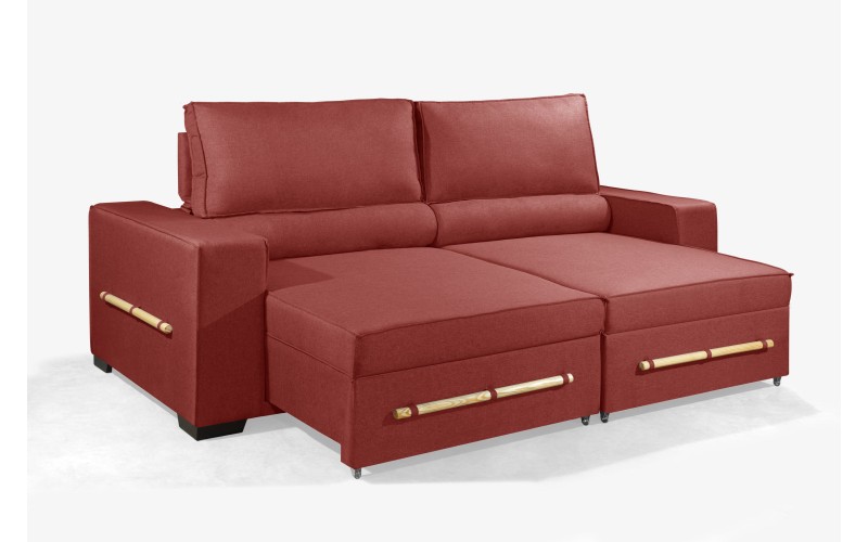 Sofá Retrátil e Reclinável 2.30m ESTILO ESTOFADOS - CHAYENE com SoftGel D33 Linho "Vermelho" Sofá Retrátil e Reclinável 2.30m ESTILO ESTOFADOS - CHAYENE com SoftGel D33 Linho "Vermelho"