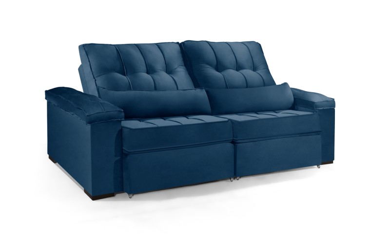 Sofá Retrátil e Reclinável 2.50m ESTILO ESTOFADOS - MOSCOU com SoftGel D33 Velusoft "Azul" Sofá Retrátil e Reclinável 2.50m ESTILO ESTOFADOS - MOSCOU com SoftGel D33 Velusoft "Azul"
