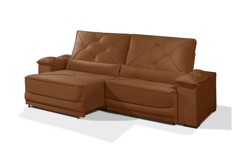 Sofá Retrátil e Reclinável 2.50m ESTILO ESTOFADOS - ODIN com SoftGel D33 Velusoft "Terracota" Sofá Retrátil e Reclinável 2.50m ESTILO ESTOFADOS - ODIN com SoftGel D33 Velusoft "Terracota"