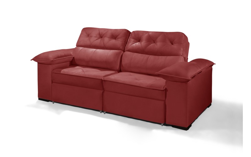 Sofá Retrátil Reclinável DOA 2.20m ESTILO ESTOFADOS - França Velusoft COR "VERMELHO" Sofá Retrátil Reclinável DOA 2.20m ESTILO ESTOFADOS - França Velusoft COR "VERMELHO"