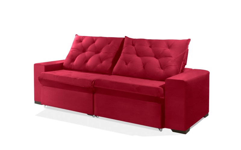 Sofá Retrátil e Reclinável 1,90m ESTILO ESTOFADOS - EUROPA com SoftGel D33 Velupluma "Vermelho" Sofá Retrátil e Reclinável 1,90m ESTILO ESTOFADOS - EUROPA com SoftGel D33 Velupluma "Vermelho"