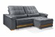 Sofá Retrátil Reclinável MORFEU 2.90m ESTILO ESTOFADOS - França Velusoft COR "CINZA" Sofá Retrátil Reclinável MORFEU 2.90m ESTILO ESTOFADOS - França Velusoft COR "CINZA"