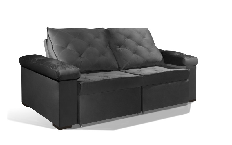 Sofá Retrátil e Reclinável 2.50m ESTILO ESTOFADOS - STAMBULL com SoftGel D33 Velusoft "Cinza" Sofá Retrátil e Reclinável 2.50m ESTILO ESTOFADOS - STAMBULL com SoftGel D33 Velusoft "Cinza"