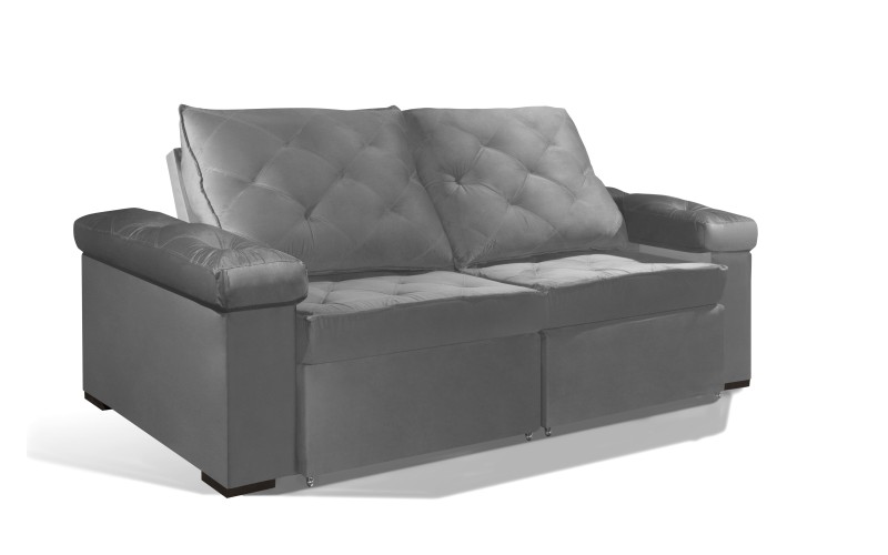 Sofá Retrátil e Reclinável 2.20m ESTILO ESTOFADOS - STAMBULL com SoftGel D33 Velusoft "Prata" Sofá Retrátil e Reclinável 2.20m ESTILO ESTOFADOS - STAMBULL com SoftGel D33 Velusoft "Prata"