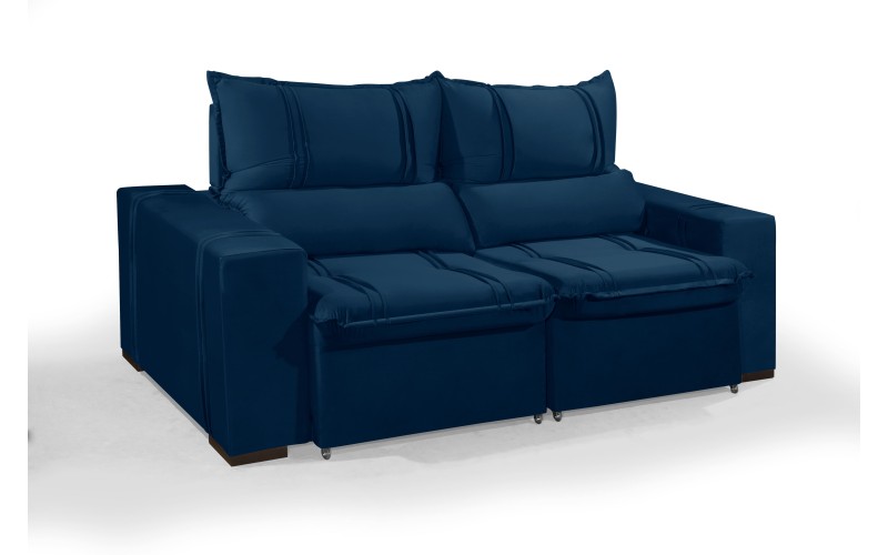 Sofá Retrátil e Reclinável 2.50m ESTILO ESTOFADOS - THOR com SoftGel D33 Velusoft "Azul" Sofá Retrátil e Reclinável 2.50m ESTILO ESTOFADOS - THOR com SoftGel D33 Velusoft "Azul"