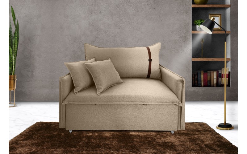 Poltrona Sofá Cama Valence Premium 120cm SoftGel D33 Linho Bege Poltrona Sofá Cama Valence Premium 120cm SoftGel D33 Linho Bege