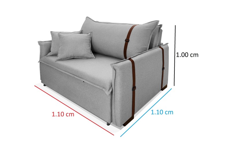 Poltrona Sofá Cama Valence Premium 140cm SoftGel D33 Linho Cinza Claro Poltrona Sofá Cama Valence Premium 140cm SoftGel D33 Linho Cinza Claro