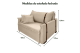 Poltrona Sofá Cama Valence Premium 100cm SoftGel D33  Linho Bege