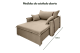 Poltrona Sofá Cama Valence Premium 130cm SoftGel D33  Linho Marrom