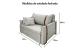 Poltrona Sofá Cama Valence Premium 140cm SoftGel D33  Linho Palha