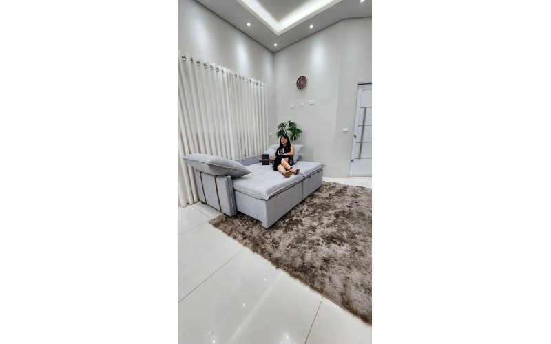 Sofá Valence Slim sem Caixa Premium 2.00m SoftGel 33  Linho Cinza Claro