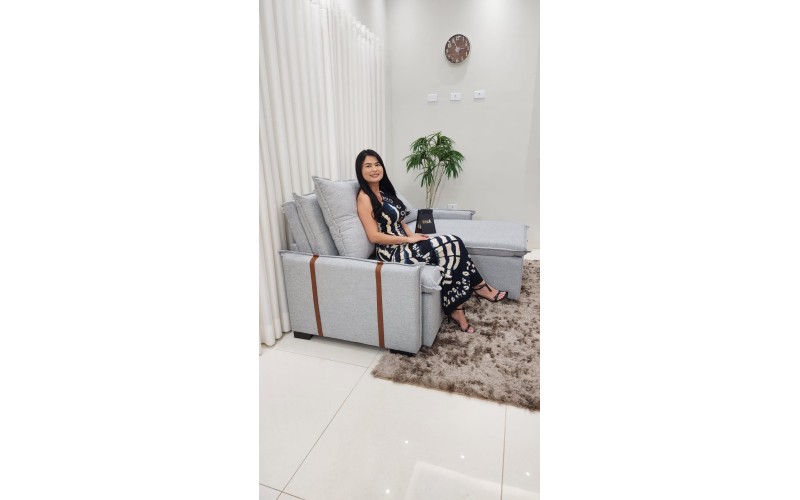 Sofá Valence Slim sem Caixa Premium 2.00m SoftGel 33  Linho Cinza Claro