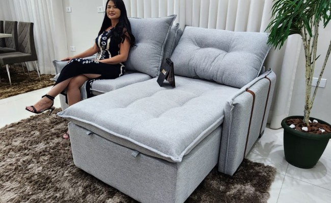 Sofá Valence Slim sem Caixa Premium 1.60m SoftGel 33  Linho Cinza Claro
