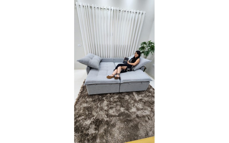Sofá Valence Slim sem Caixa Premium 2.00m SoftGel 33  Linho Cinza Claro