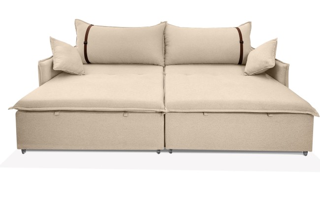Sofá Valence Slim sem Caixa Premium 1.60m SoftGel 33  Linho Bege