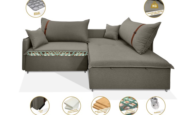 Sofá Valence Slim sem Caixa Premium 1.60m SoftGel 33  Linho Cinza