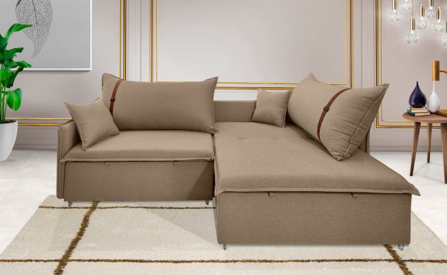 Sofá Valence Slim sem Caixa Premium 1.60m SoftGel 33  Linho Marrom