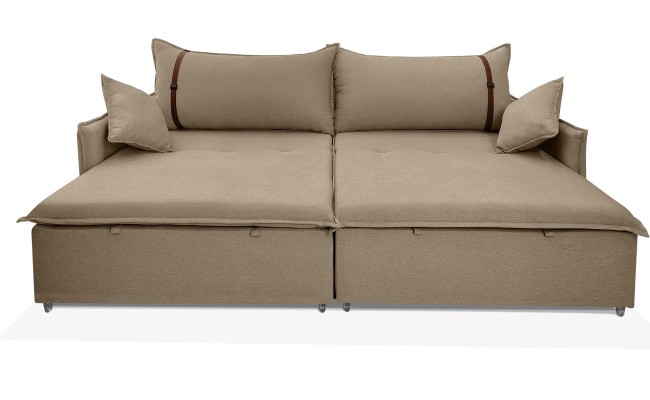 Sofá Valence Slim sem Caixa Premium 1.60m SoftGel 33  Linho Marrom